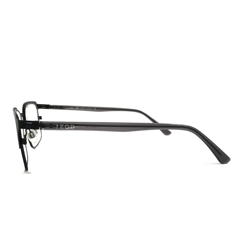 IZOD Eyeglasses Frames IZ2117 BLACK Gray Rectangle Full Rim 54-18-145